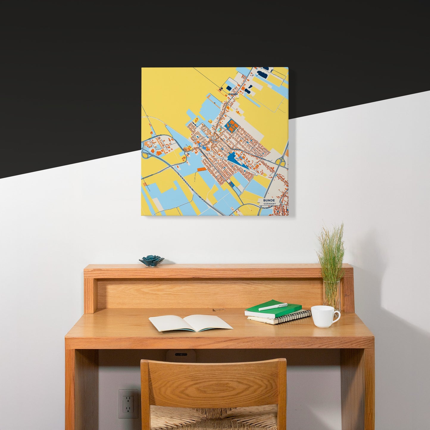 Bünde Germany Colorful City Map Canvas Print Scene
