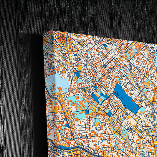 Bunkyō Japan Colorful City Map Canvas Print Detail