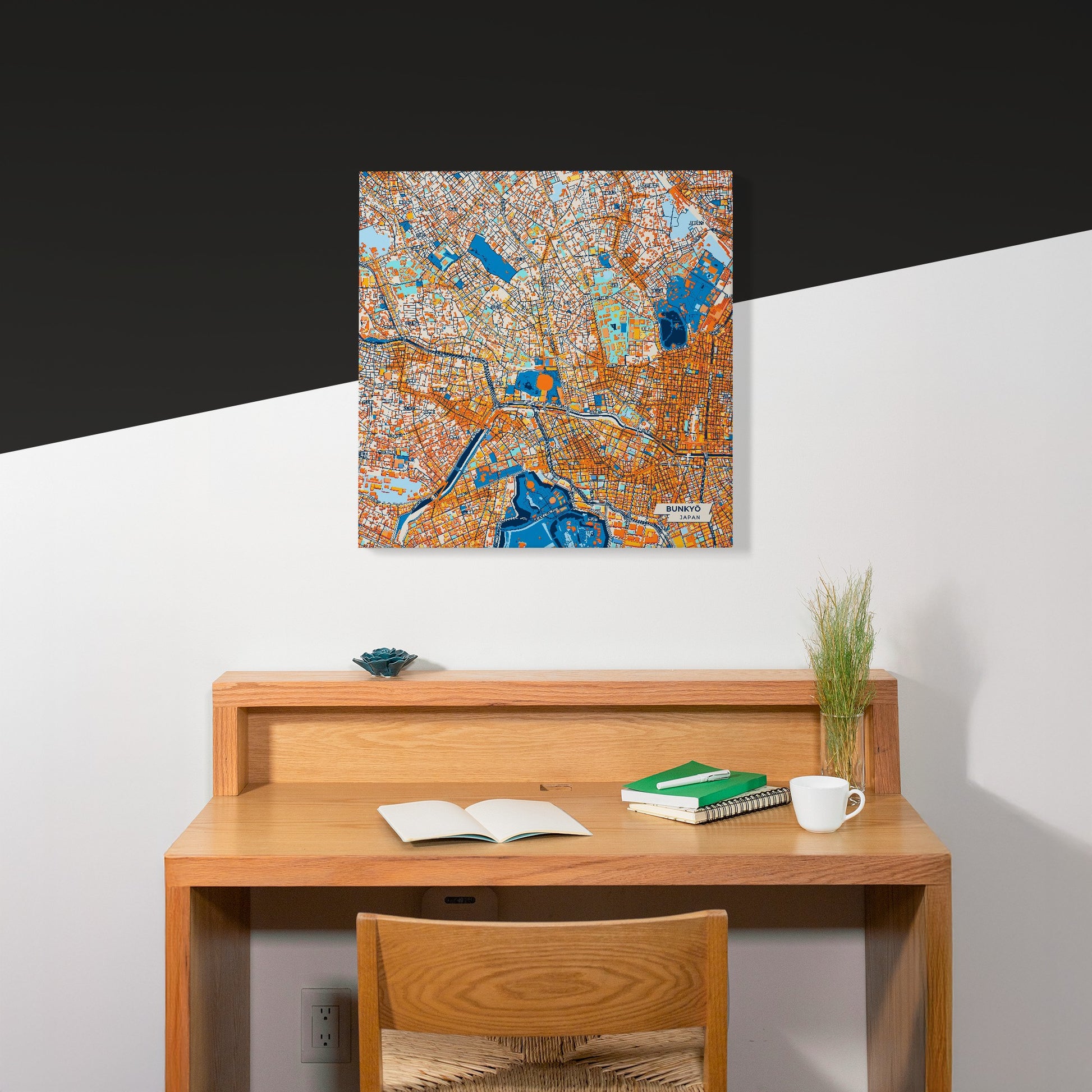 Bunkyō Japan Colorful City Map Canvas Print Scene