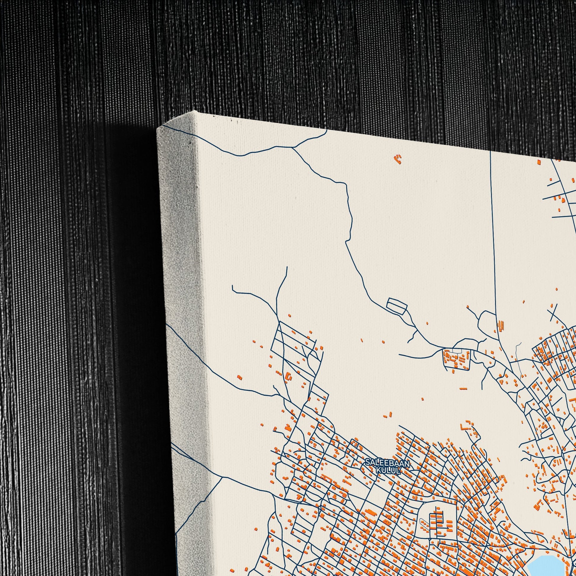 Burao Somalia Colorful City Map Canvas Print Detail