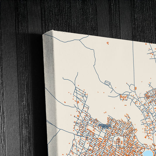 Burao Somalia Colorful City Map Canvas Print Detail