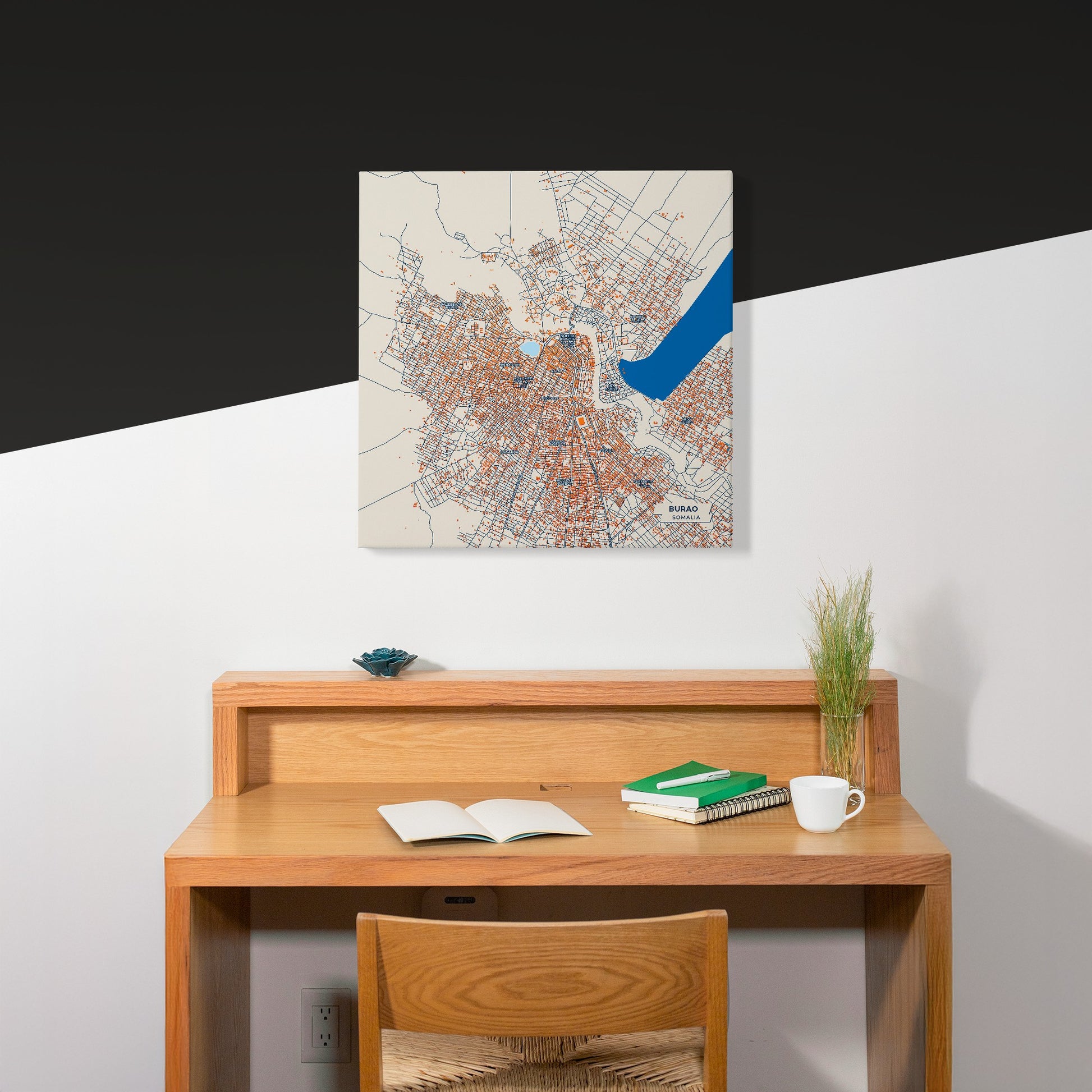 Burao Somalia Colorful City Map Canvas Print Scene