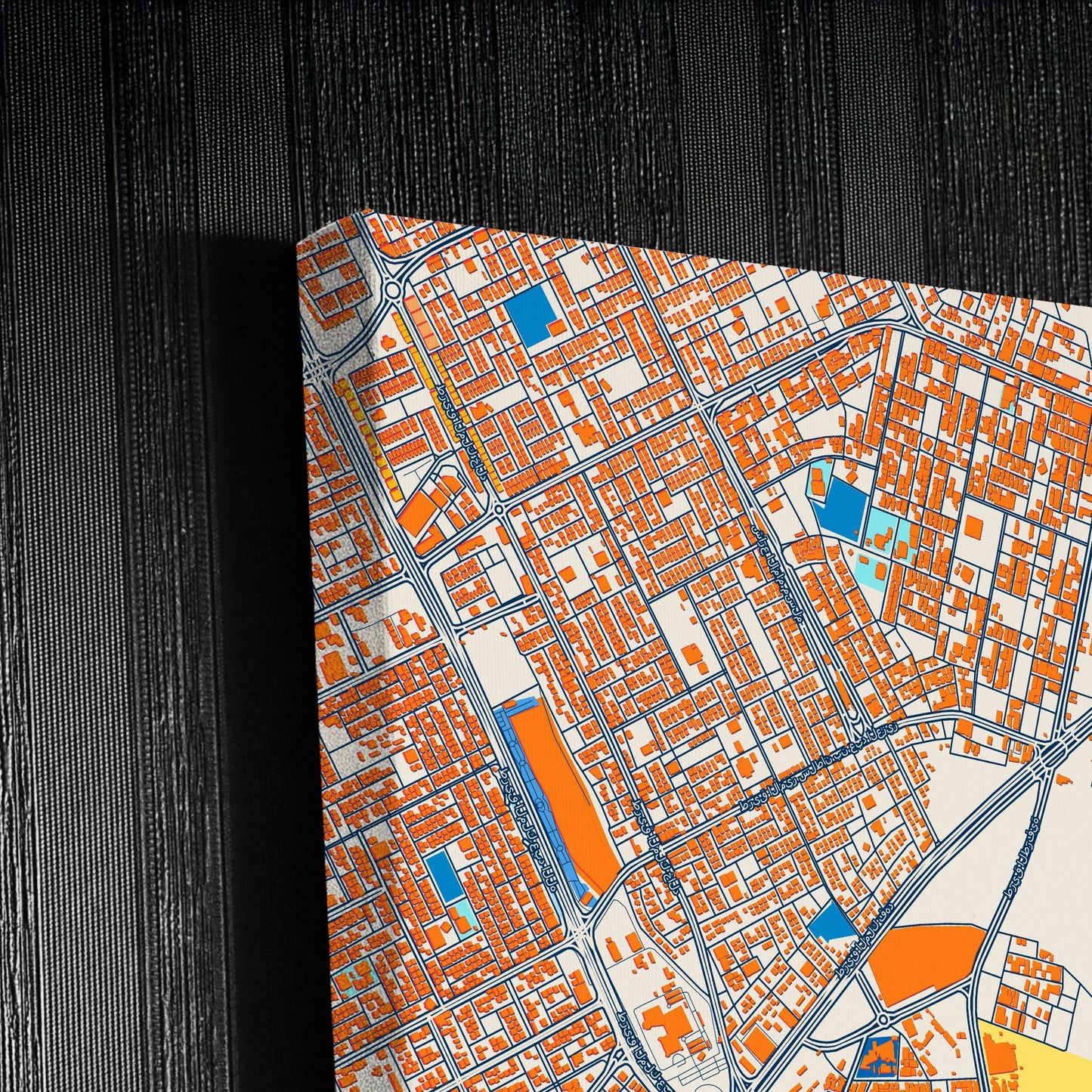 Buraydah Saudi Arabia Colorful City Map Canvas Print Detail