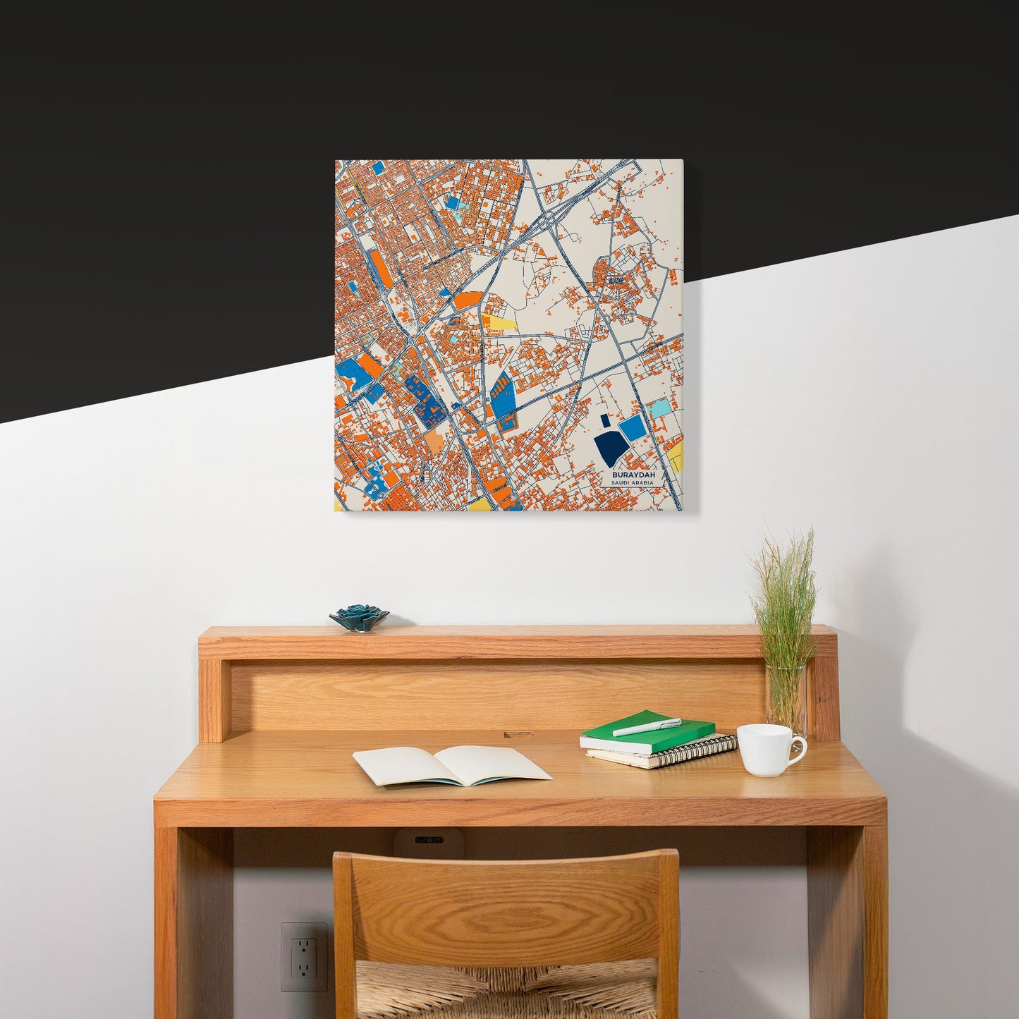 Buraydah Saudi Arabia Colorful City Map Canvas Print Scene