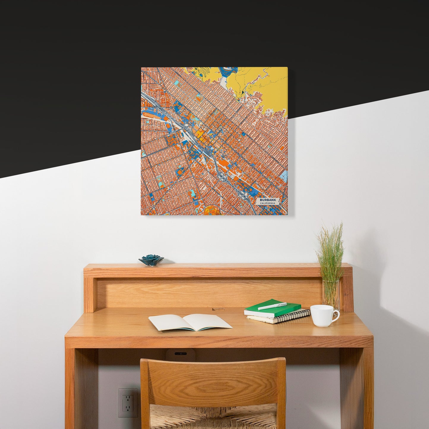 Burbank California Colorful City Map Canvas Print Scene