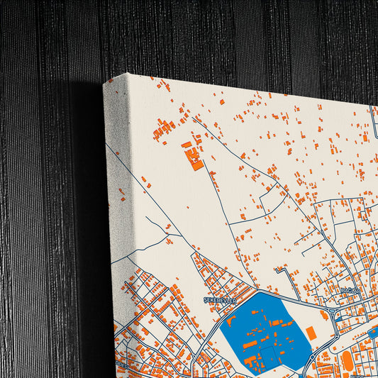 Burdur Turkey Colorful City Map Canvas Print Detail