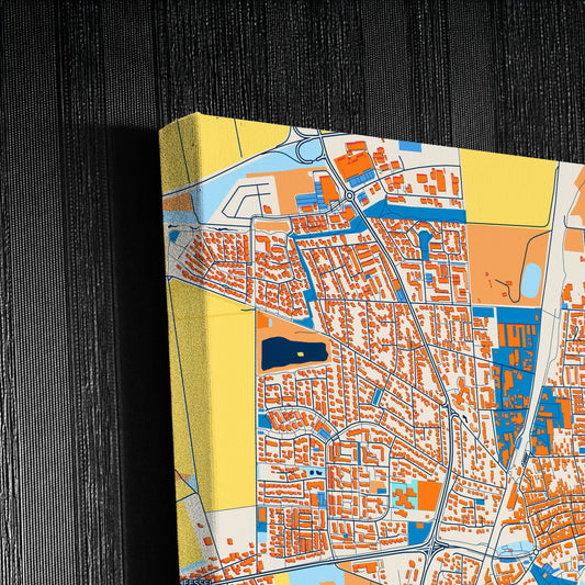 Burgdorf Germany Colorful City Map Canvas Print Detail