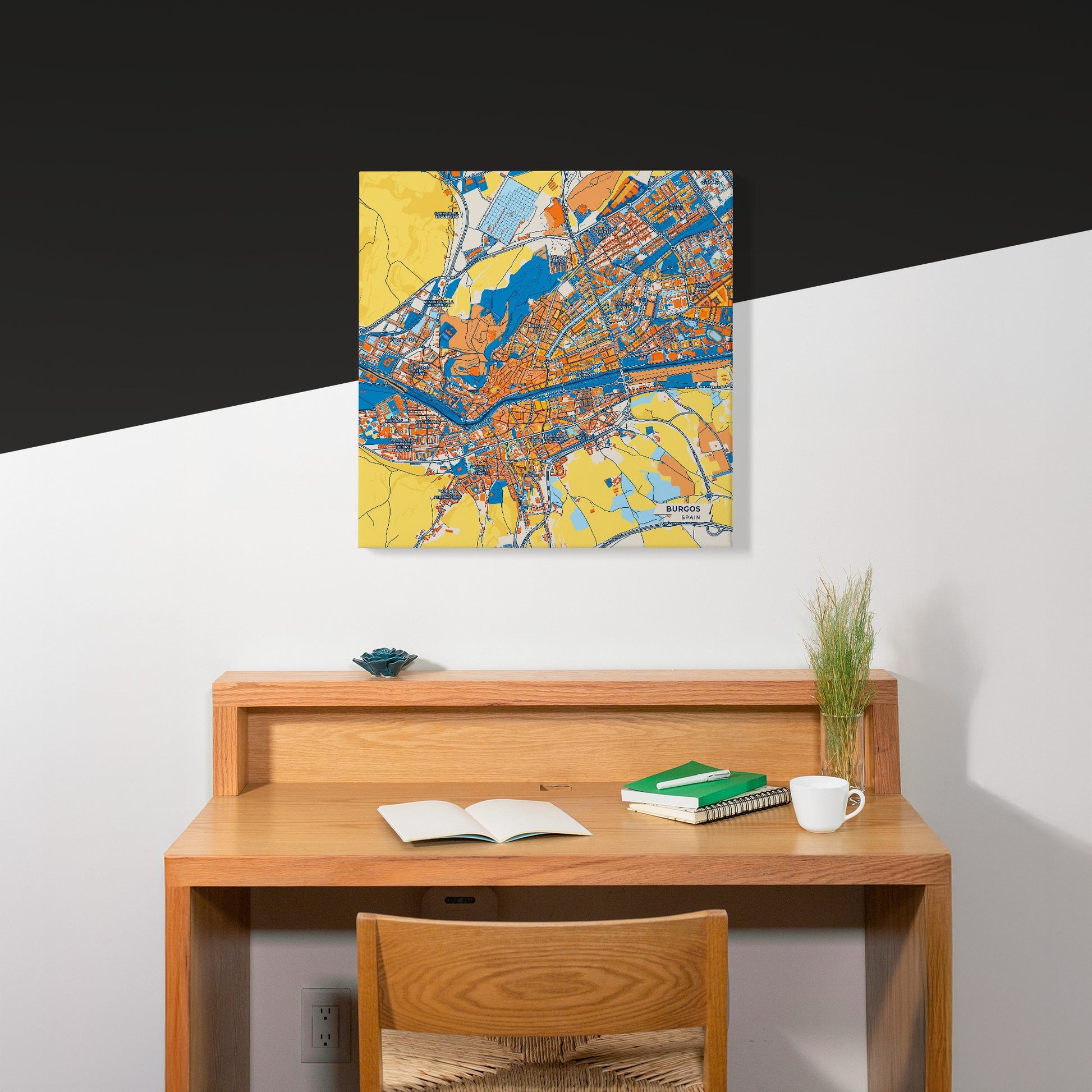 Burgos Spain Colorful City Map Canvas Print Scene