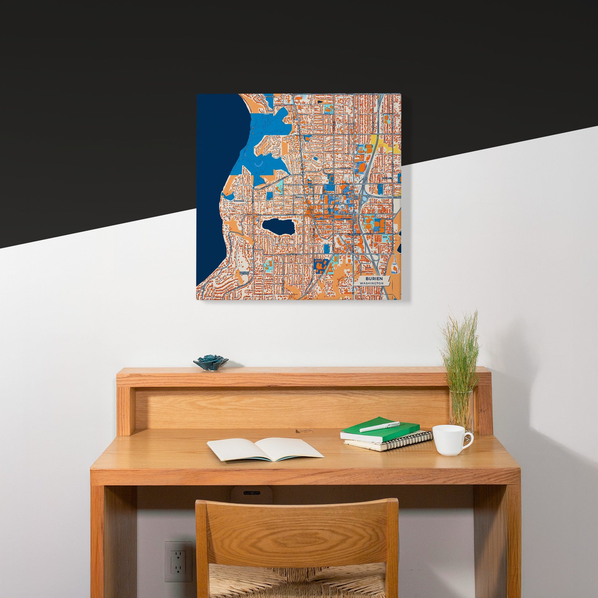 Burien Washington Colorful City Map Canvas Print Scene