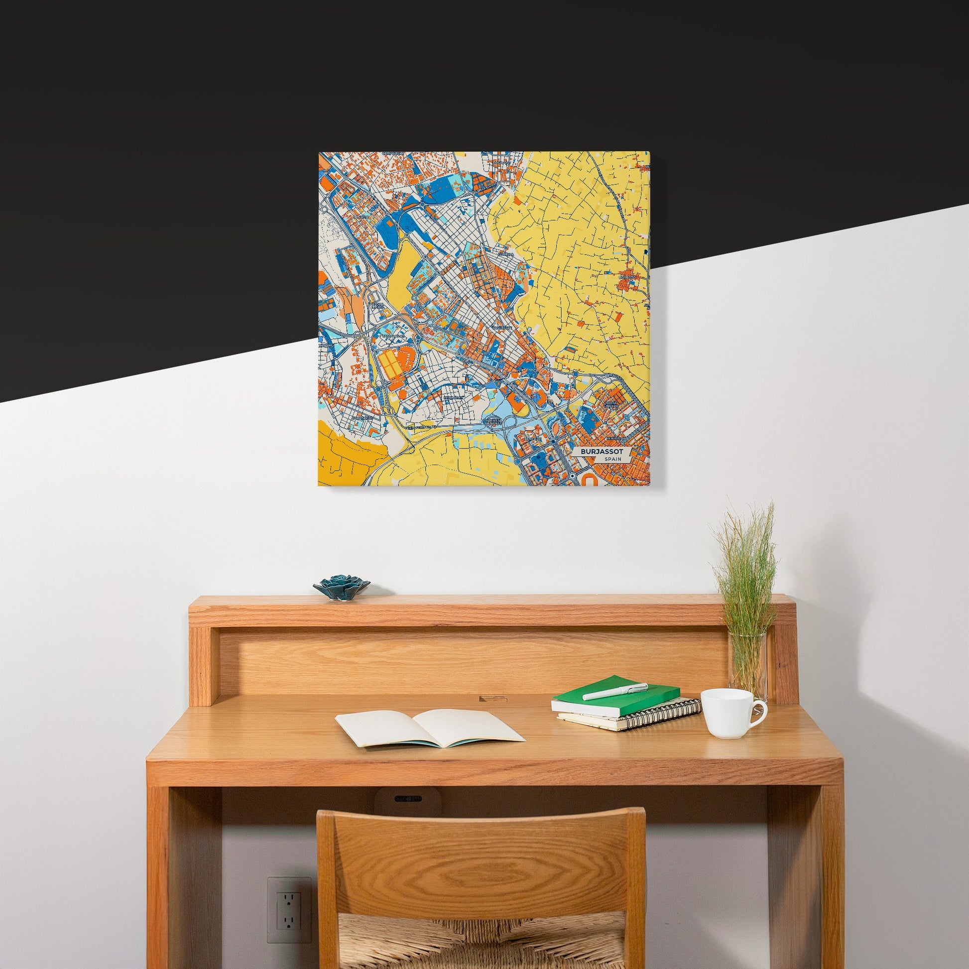 Burjassot Spain Colorful City Map Canvas Print Scene