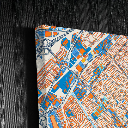 Burlington Canada Colorful City Map Canvas Print Detail