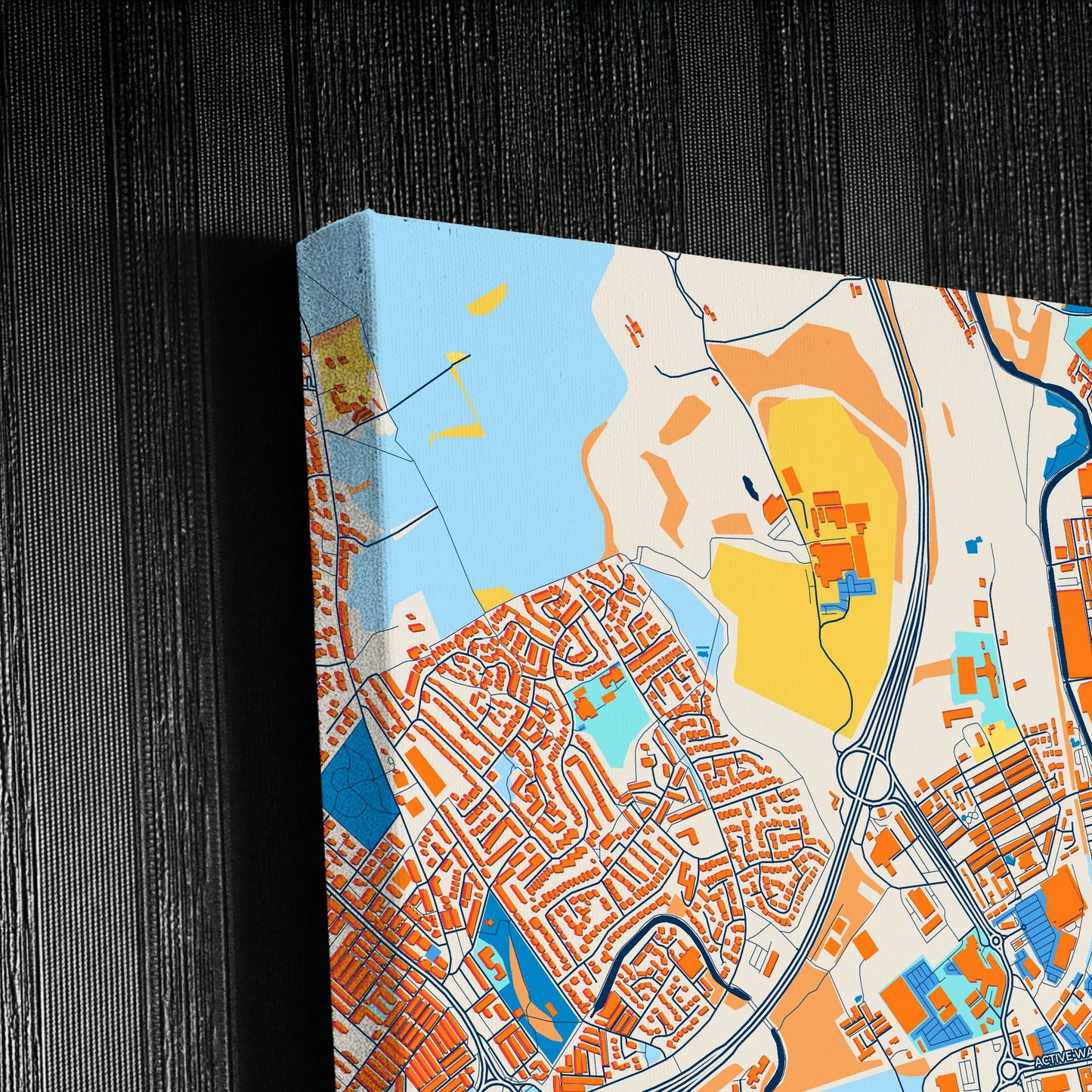 Burnley England Colorful City Map Canvas Print Detail
