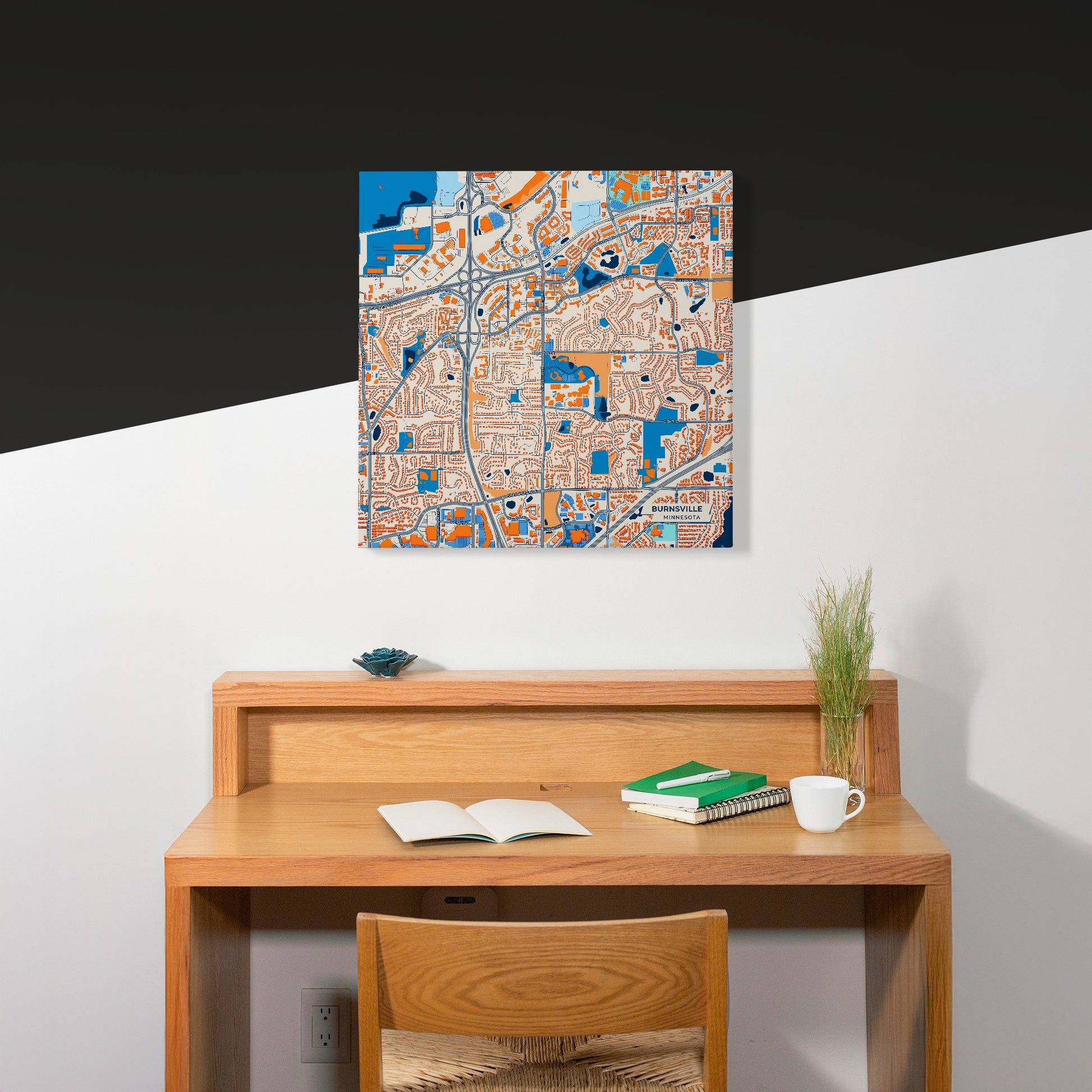 Burnsville Minnesota Colorful City Map Canvas Print Scene