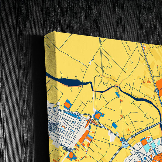 Burriana Spain Colorful City Map Canvas Print Detail