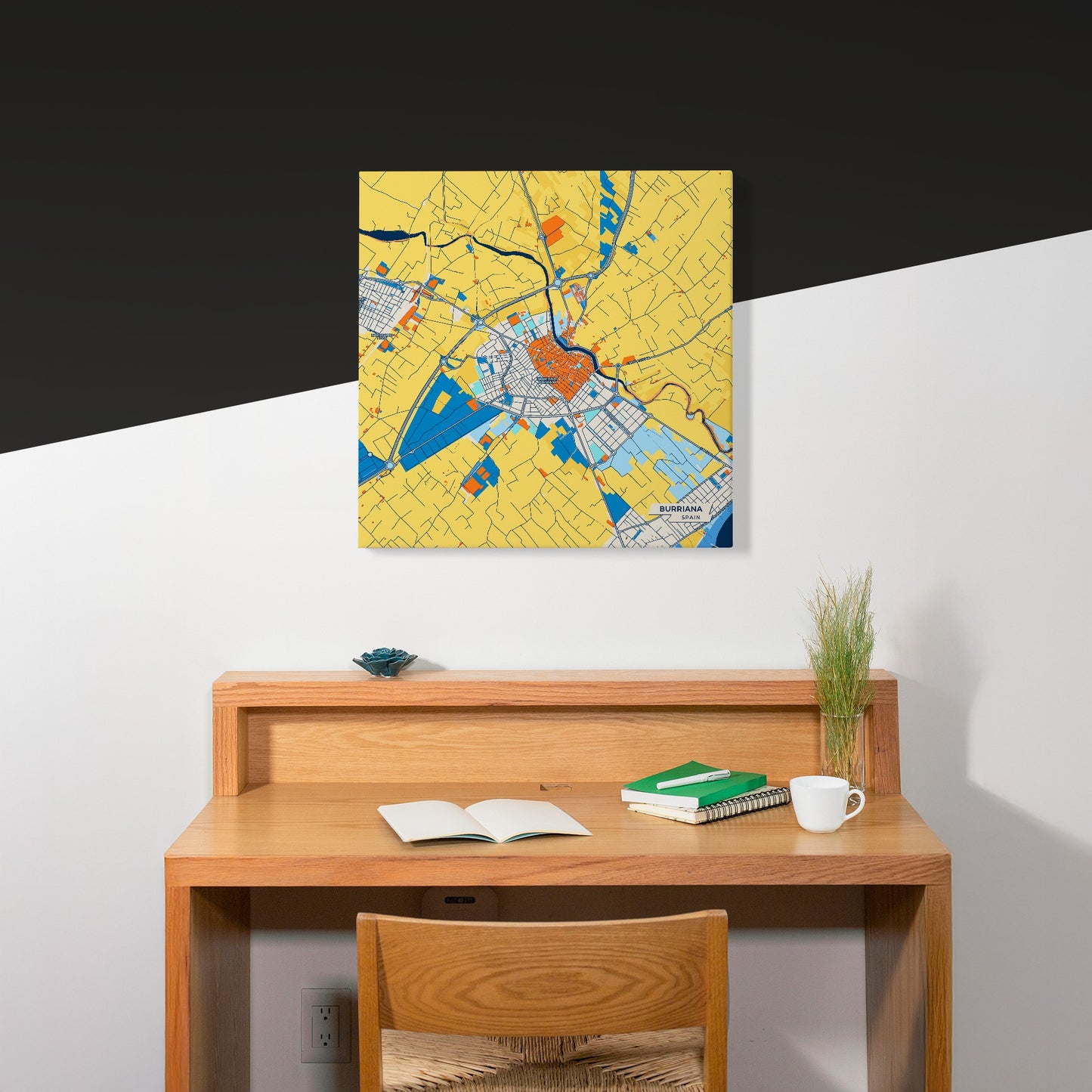 Burriana Spain Colorful City Map Canvas Print Scene