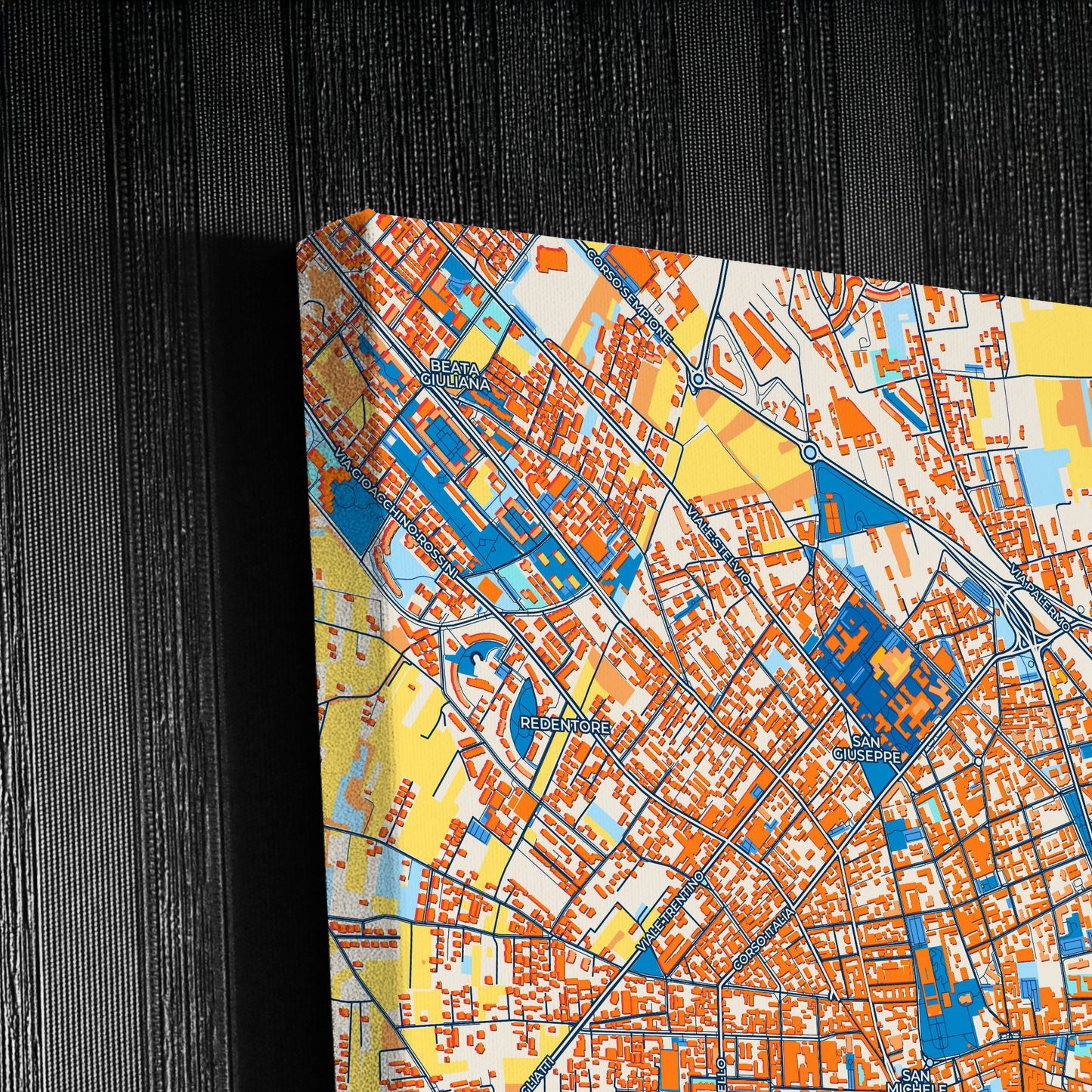 Busto Arsizio Italy Colorful City Map Canvas Print Detail