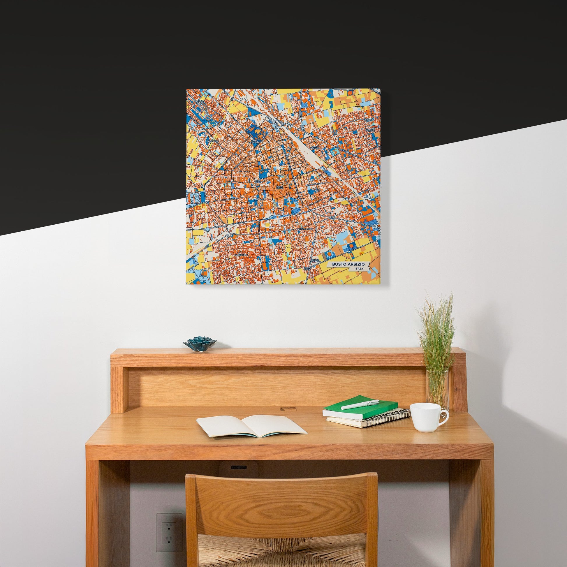 Busto Arsizio Italy Colorful City Map Canvas Print Scene