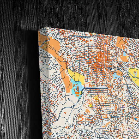 Butembo Dr Congo Colorful City Map Canvas Print Detail
