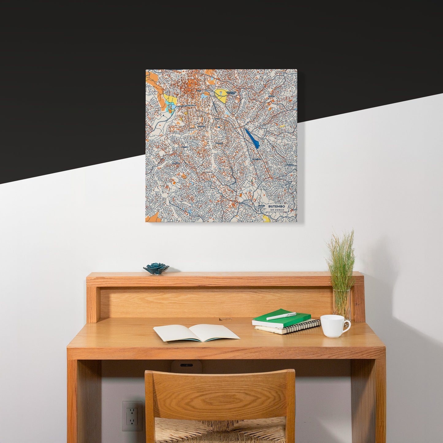 Butembo Dr Congo Colorful City Map Canvas Print Scene