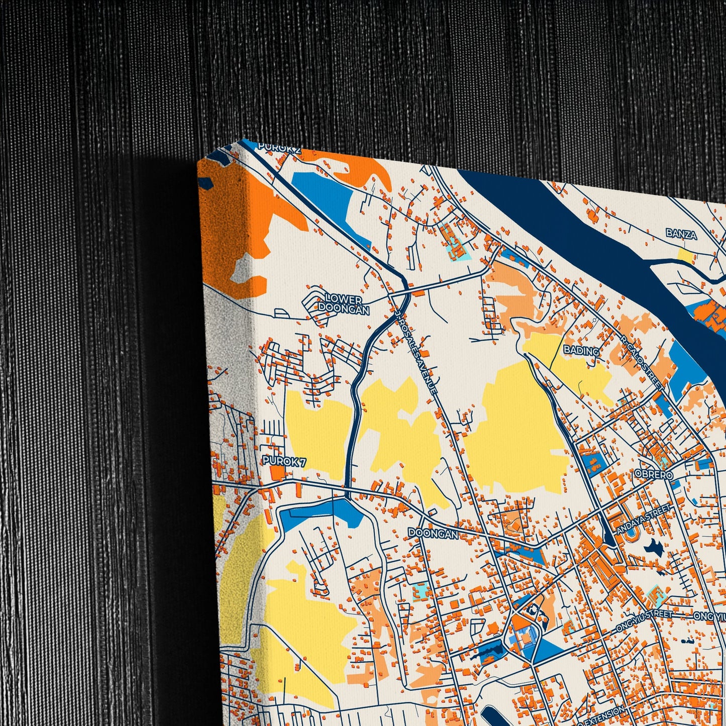 Butuan Philippines Colorful City Map Canvas Print Detail