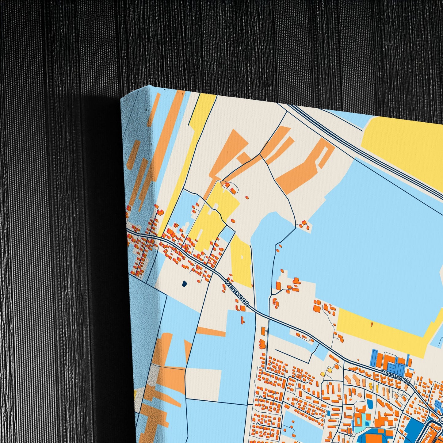Buxtehude Germany Colorful City Map Canvas Print Detail