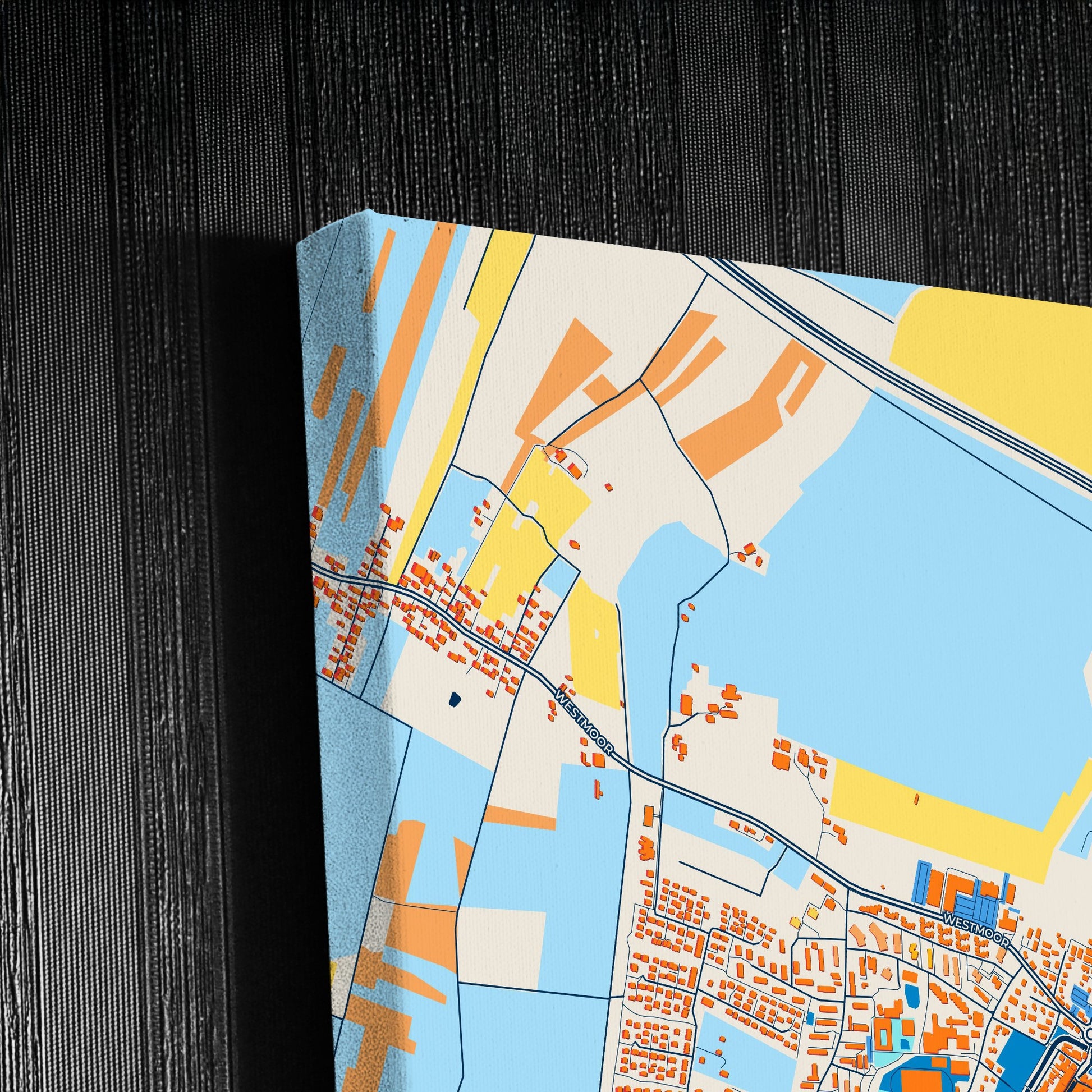 Buxtehude Germany Colorful City Map Canvas Print Detail