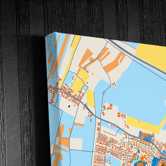 Buxtehude Germany Colorful City Map Canvas Print Detail