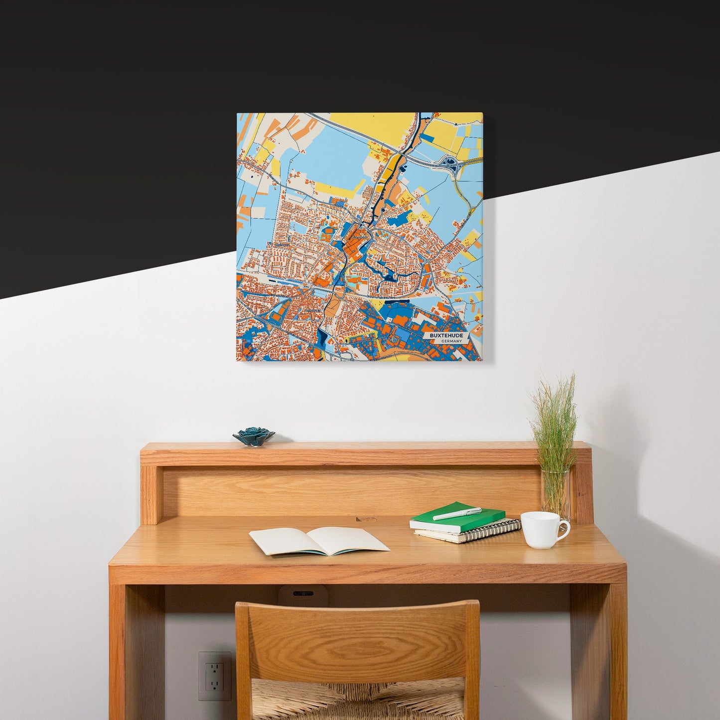 Buxtehude Germany Colorful City Map Canvas Print Scene