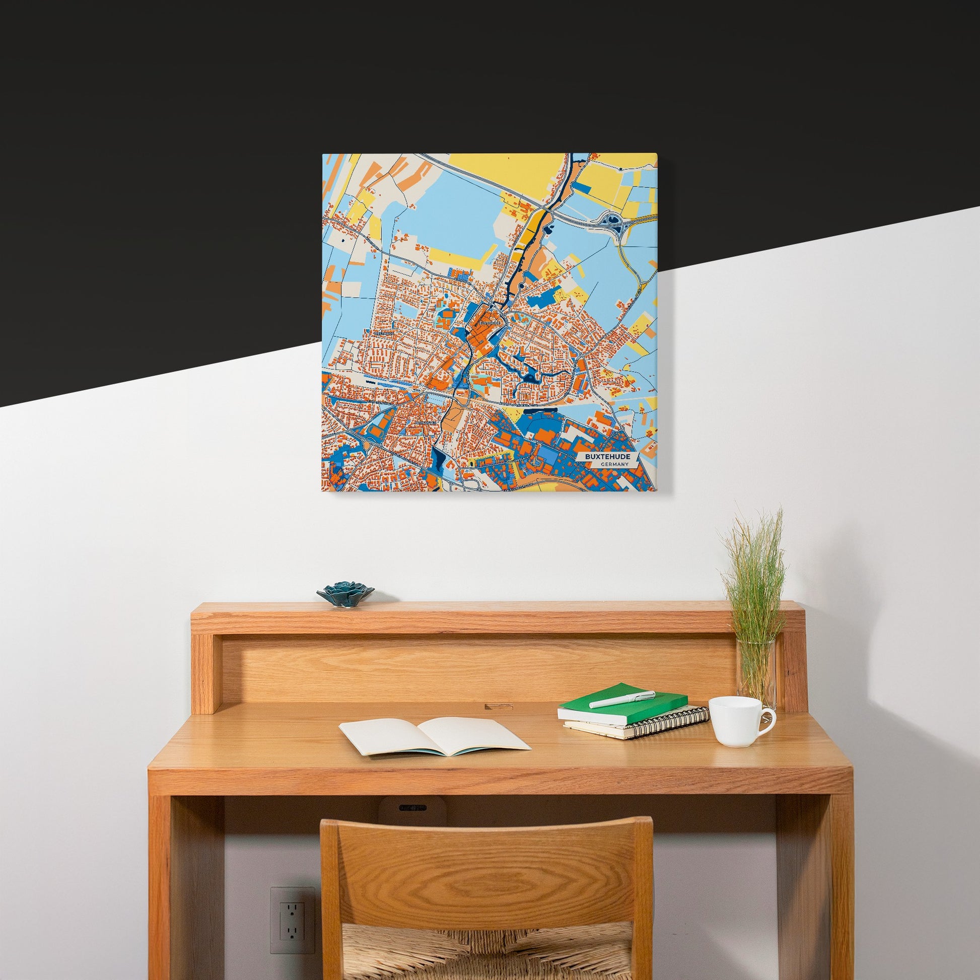 Buxtehude Germany Colorful City Map Canvas Print Scene