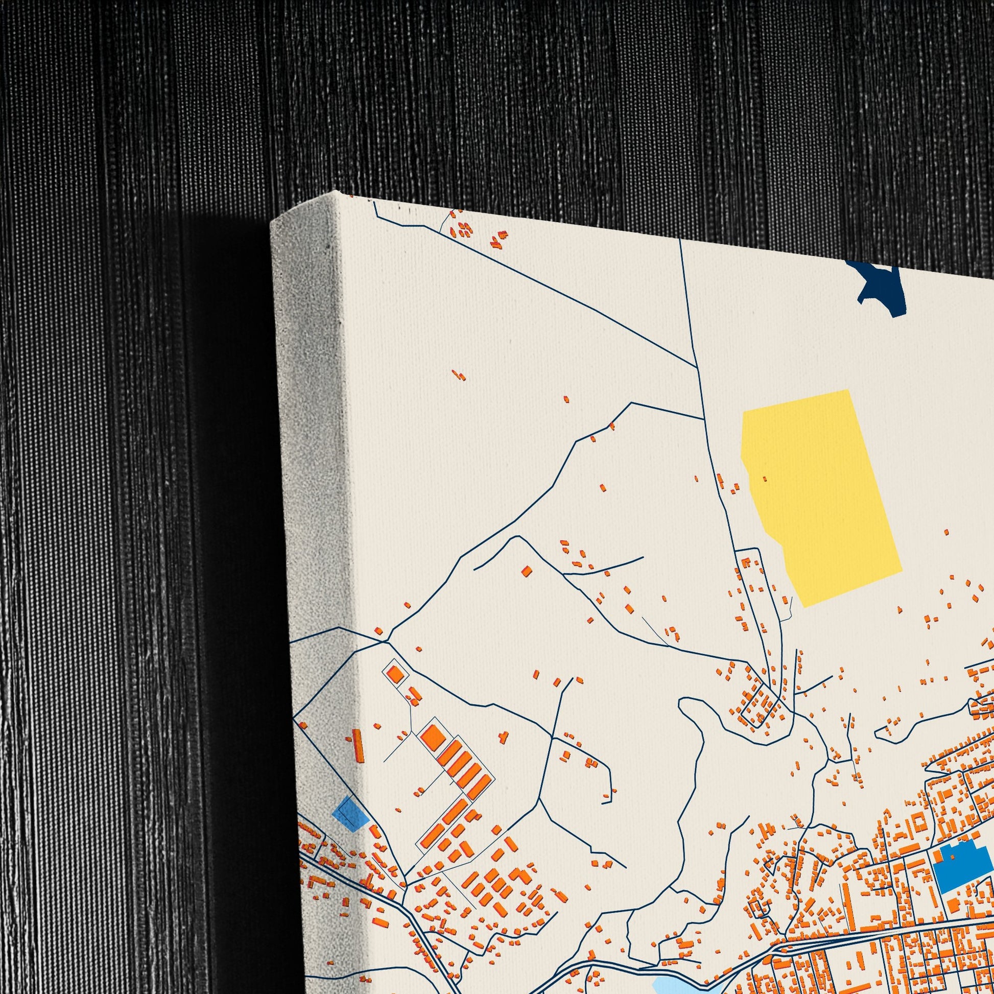 Буйнакск Russia Colorful City Map Canvas Print Detail