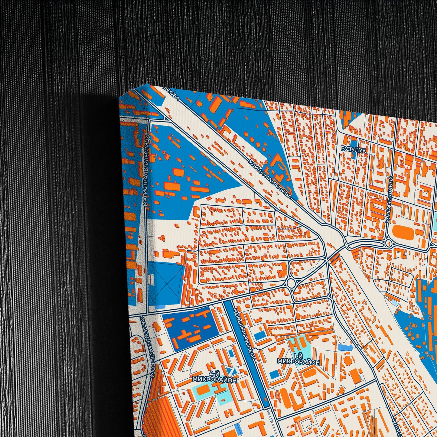 Buzuluk Russia Colorful City Map Canvas Print Detail