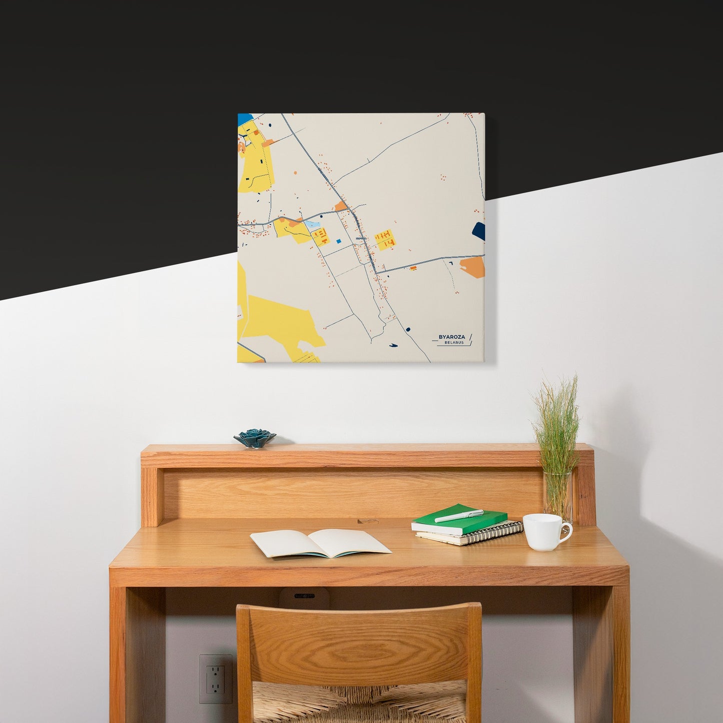 Бяроза Belarus Colorful City Map Canvas Print Scene