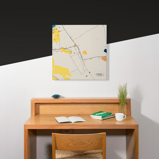 Бяроза Belarus Colorful City Map Canvas Print Scene