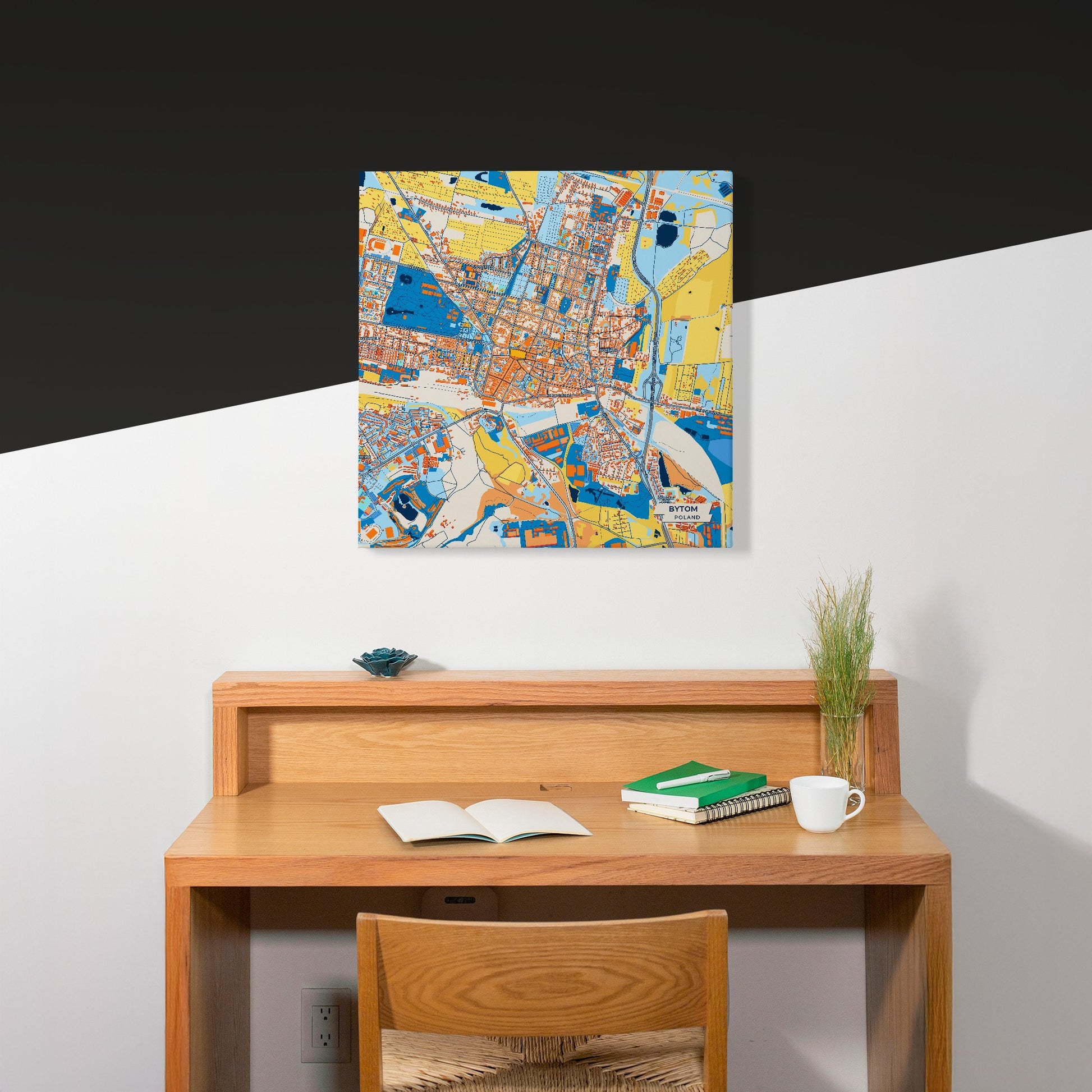 Bytom Poland Colorful City Map Canvas Print Scene