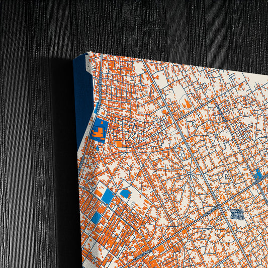 Cabimas Venezuela Colorful City Map Canvas Print Detail