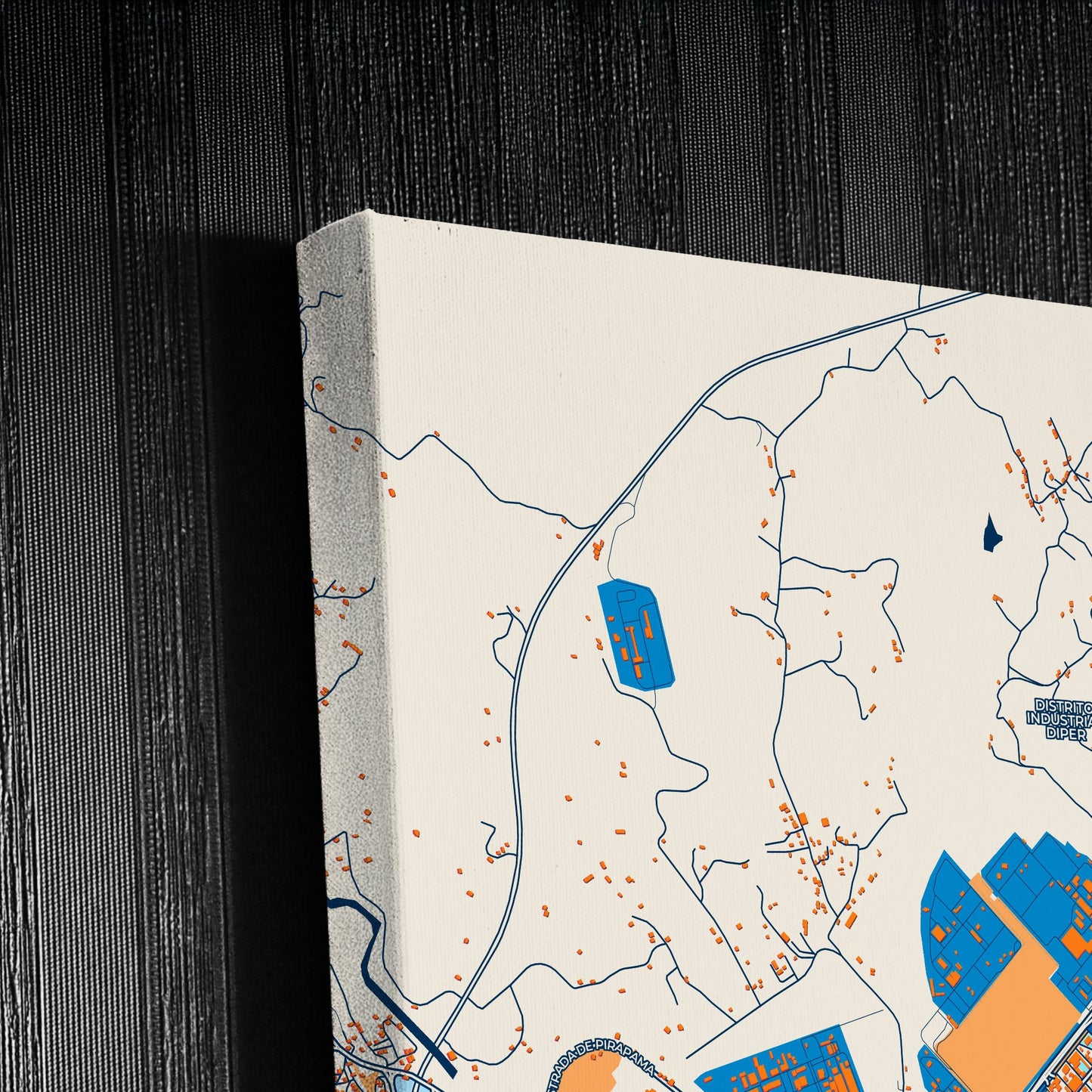 Cabo Brazil Colorful City Map Canvas Print Detail