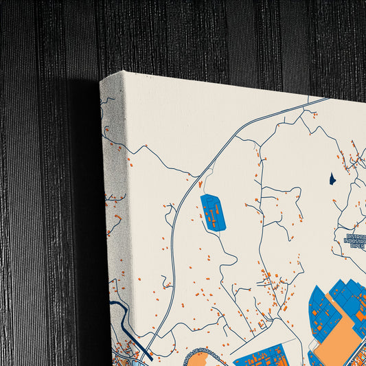 Cabo Brazil Colorful City Map Canvas Print Detail