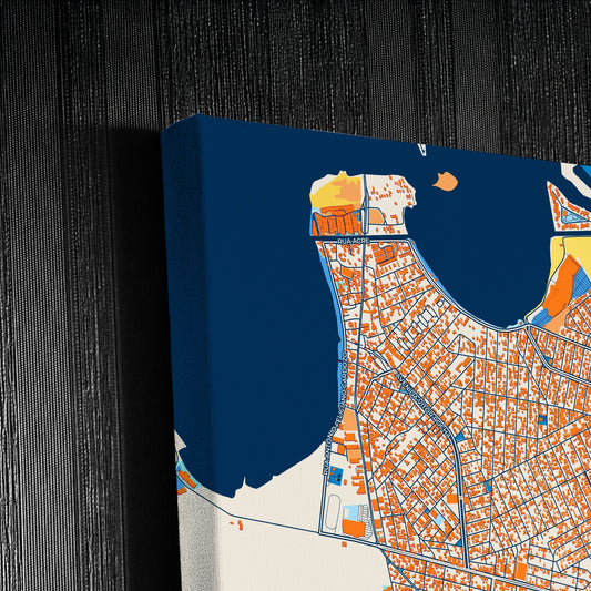 Cabo Frio Brazil Colorful City Map Canvas Print Detail