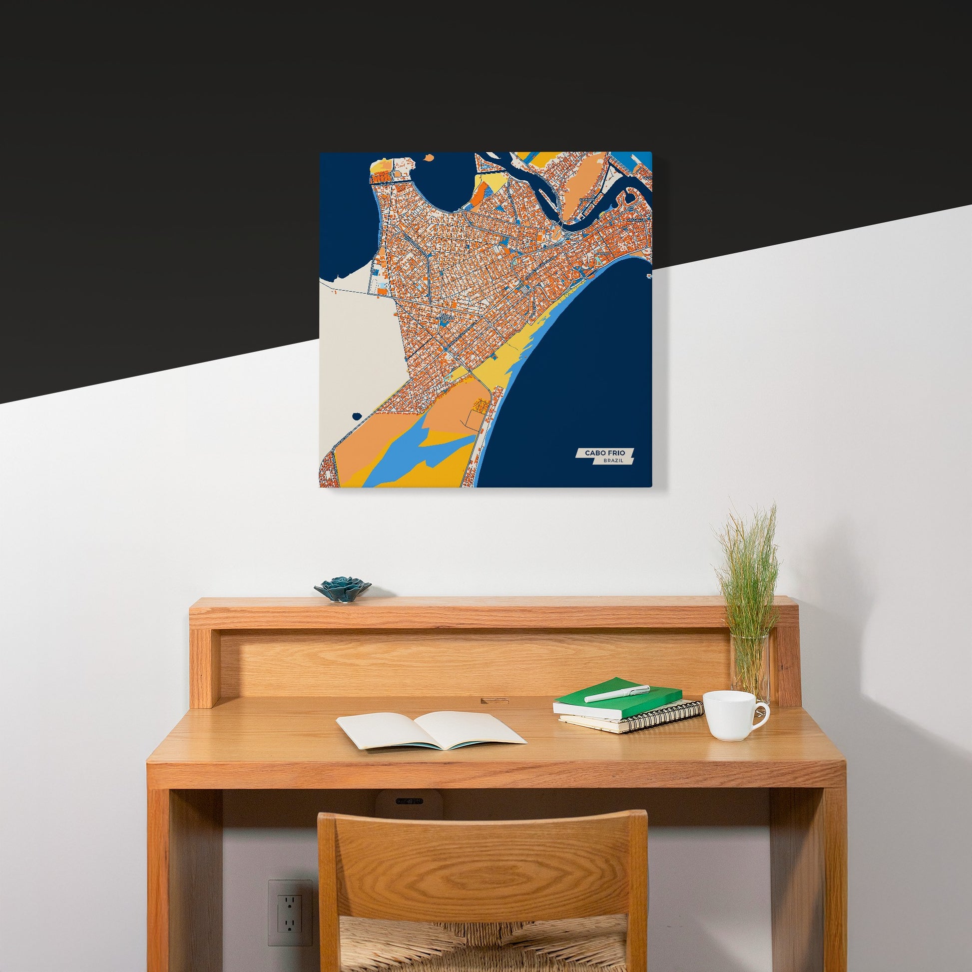 Cabo Frio Brazil Colorful City Map Canvas Print Scene