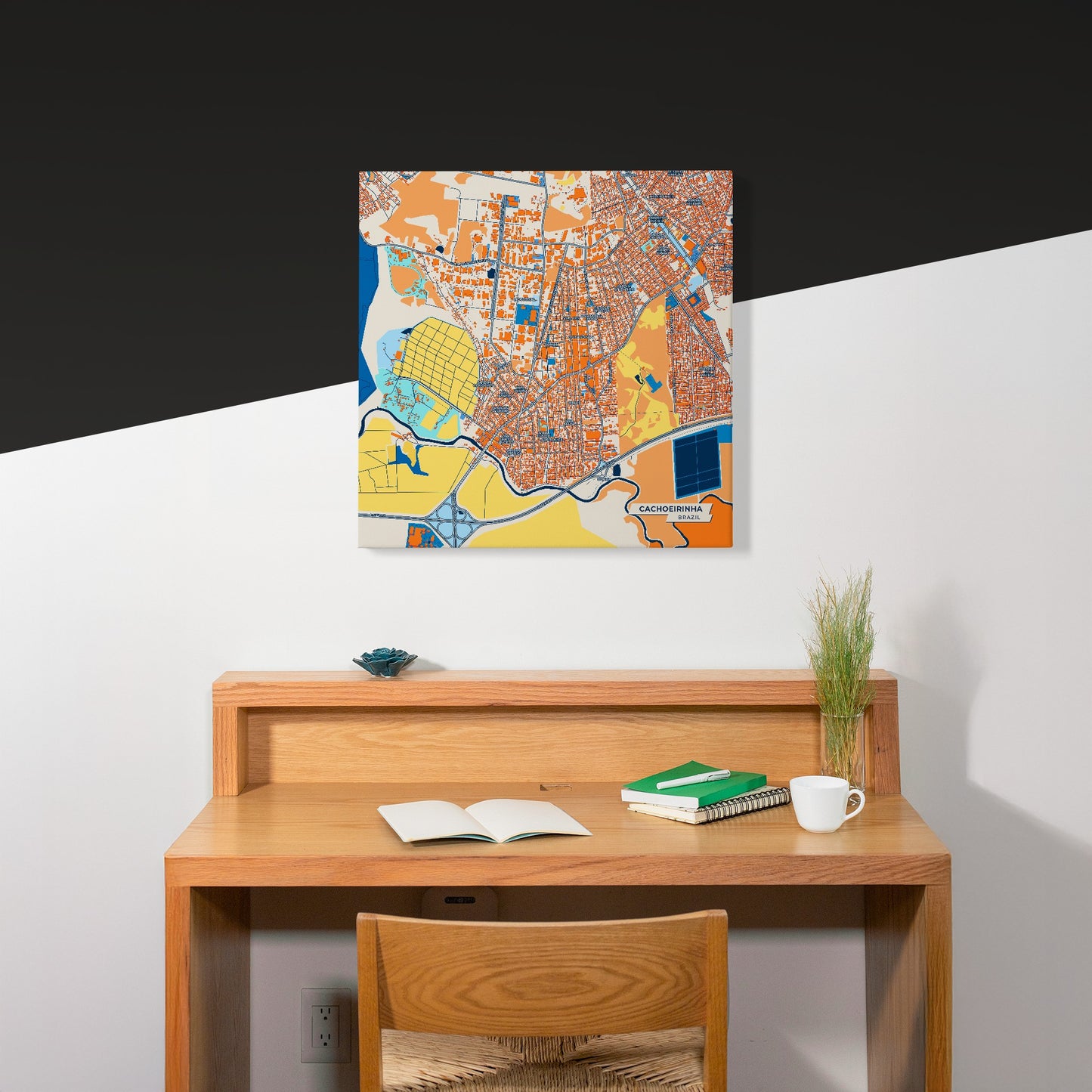 Cachoeirinha Brazil Colorful City Map Canvas Print Scene