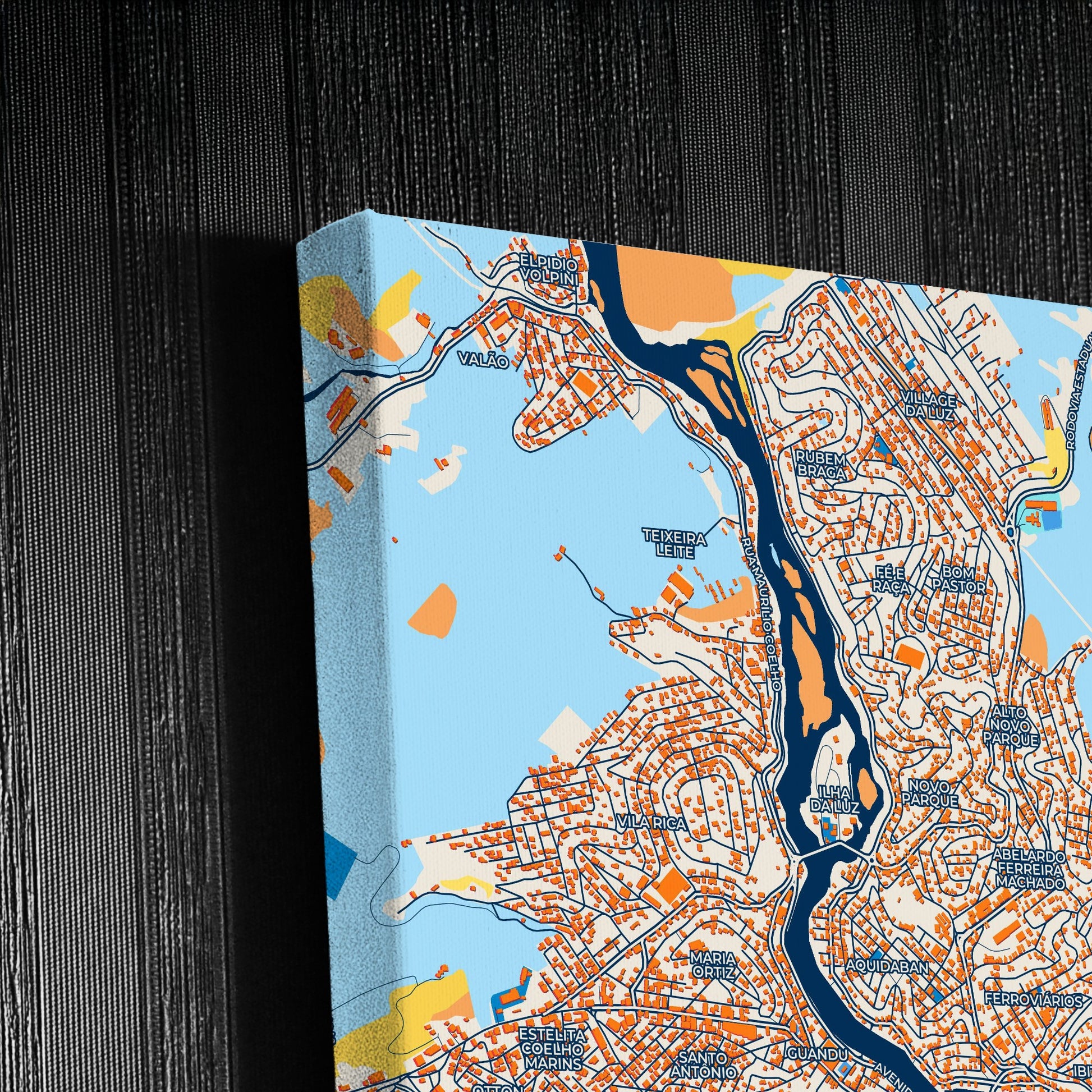 Cachoeiro De Itapemirim Brazil Colorful City Map Canvas Print Detail