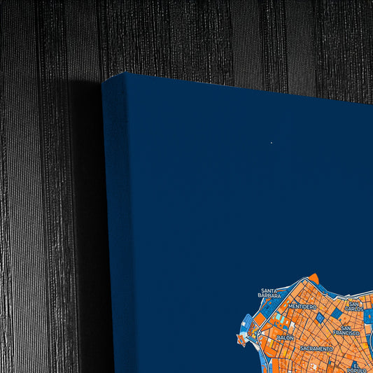 Cadiz Spain Colorful City Map Canvas Print Detail