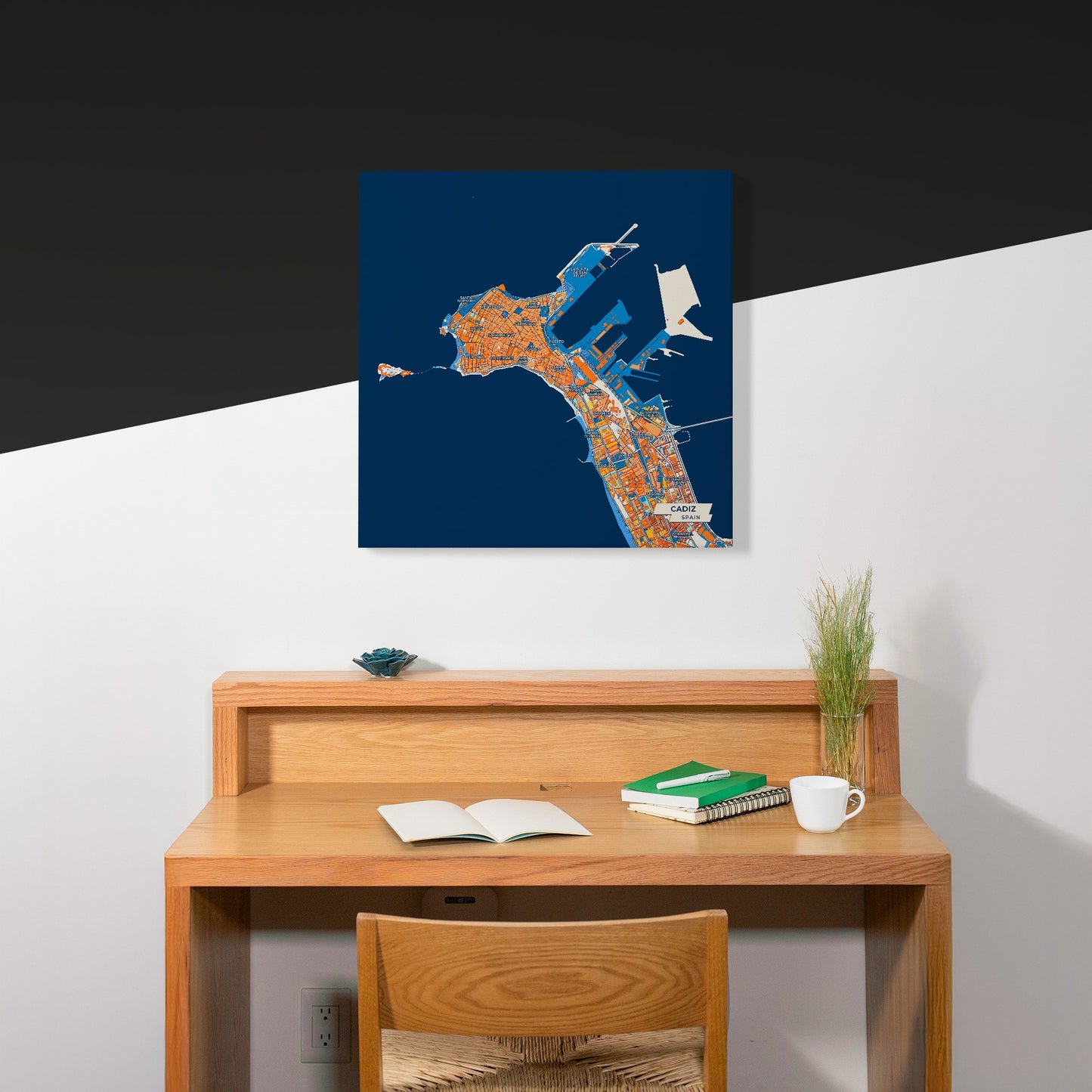 Cadiz Spain Colorful City Map Canvas Print Scene