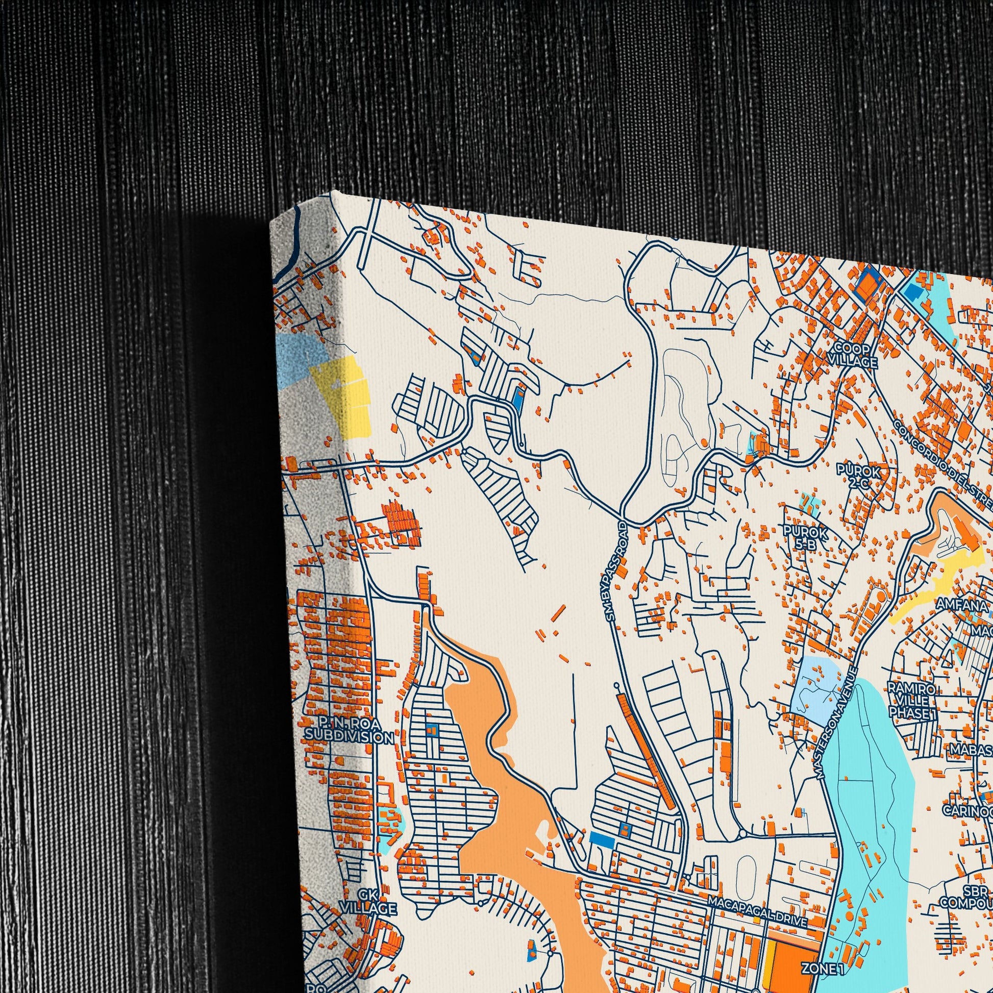 Cagayan De Oro Philippines Colorful City Map Canvas Print Detail