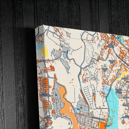 Cagayan De Oro Philippines Colorful City Map Canvas Print Detail