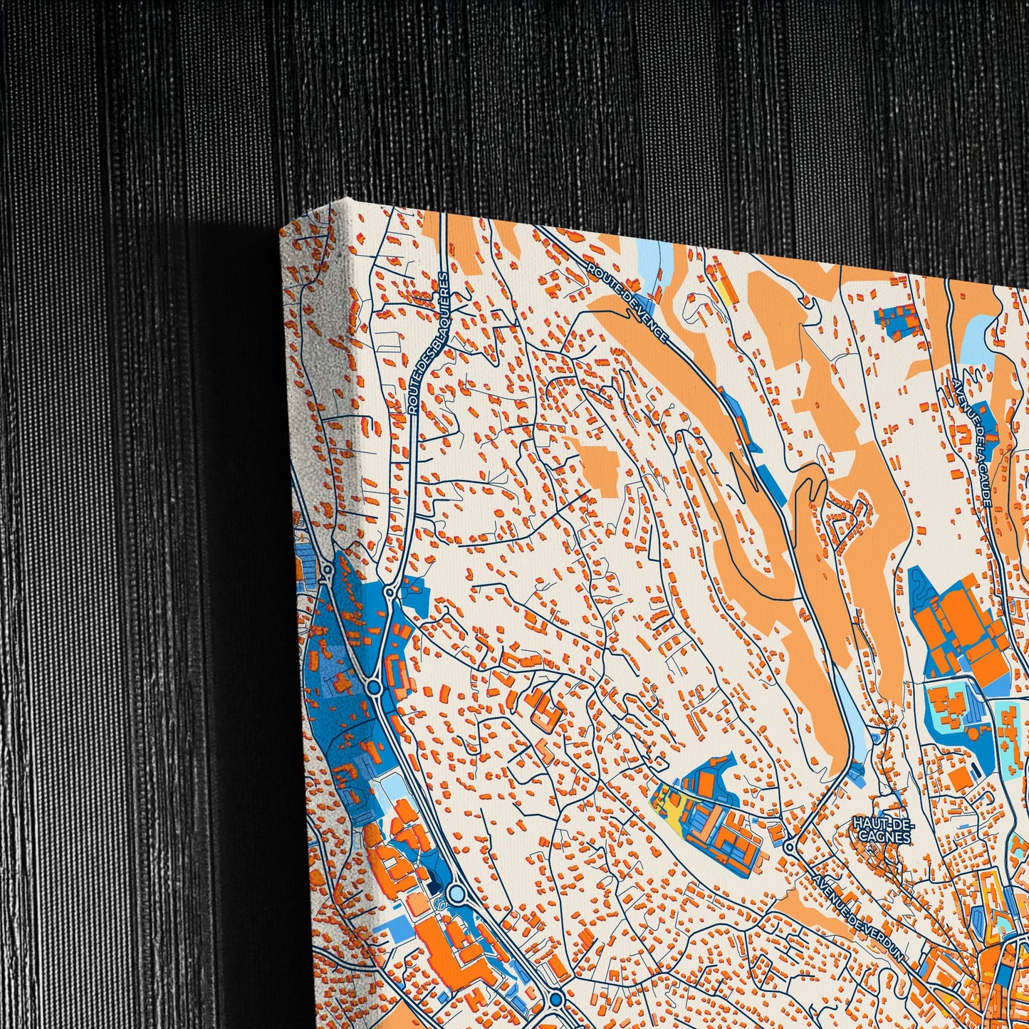 Cagnes-Sur-Mer France Colorful City Map Canvas Print Detail