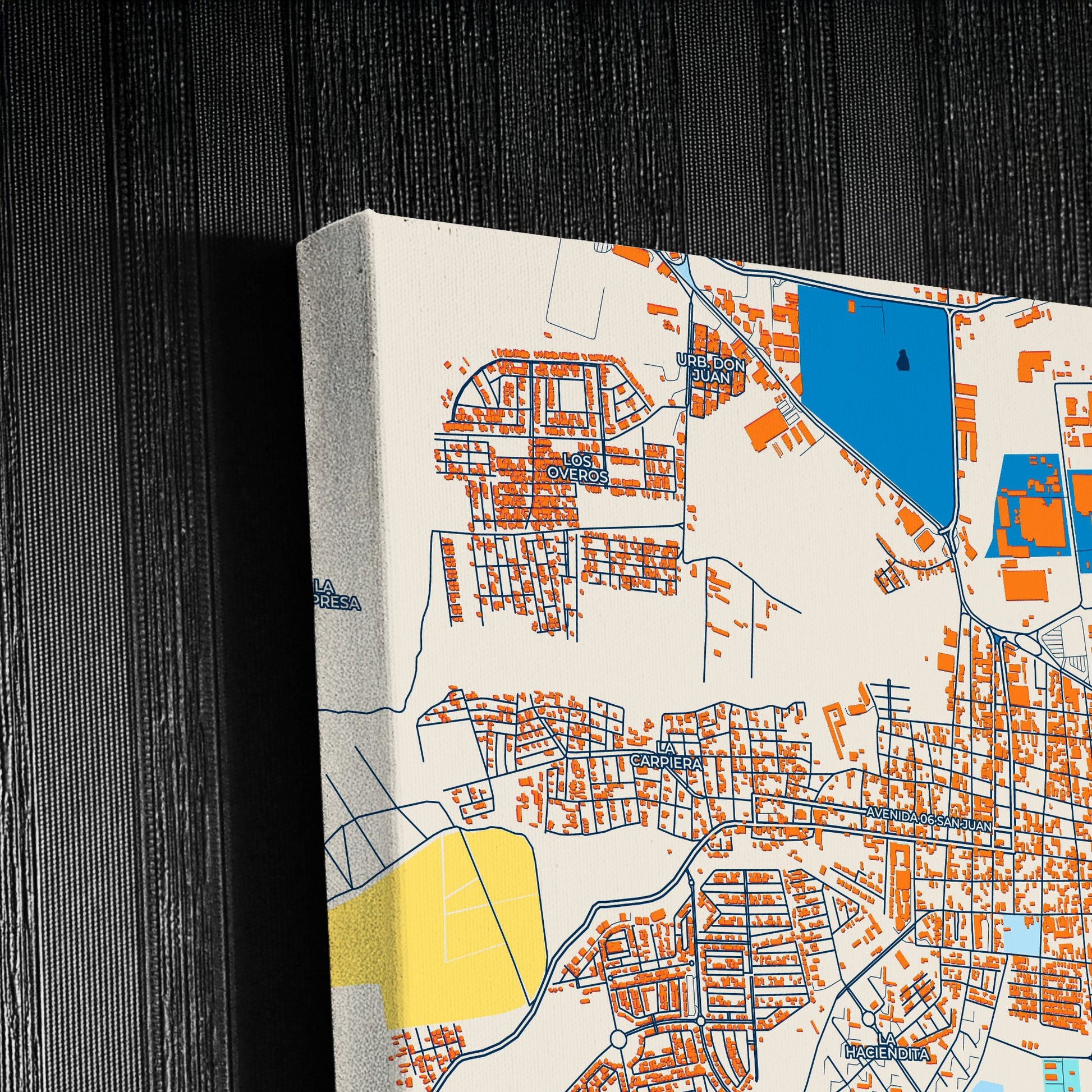 Cagua Venezuela Colorful City Map Canvas Print Detail