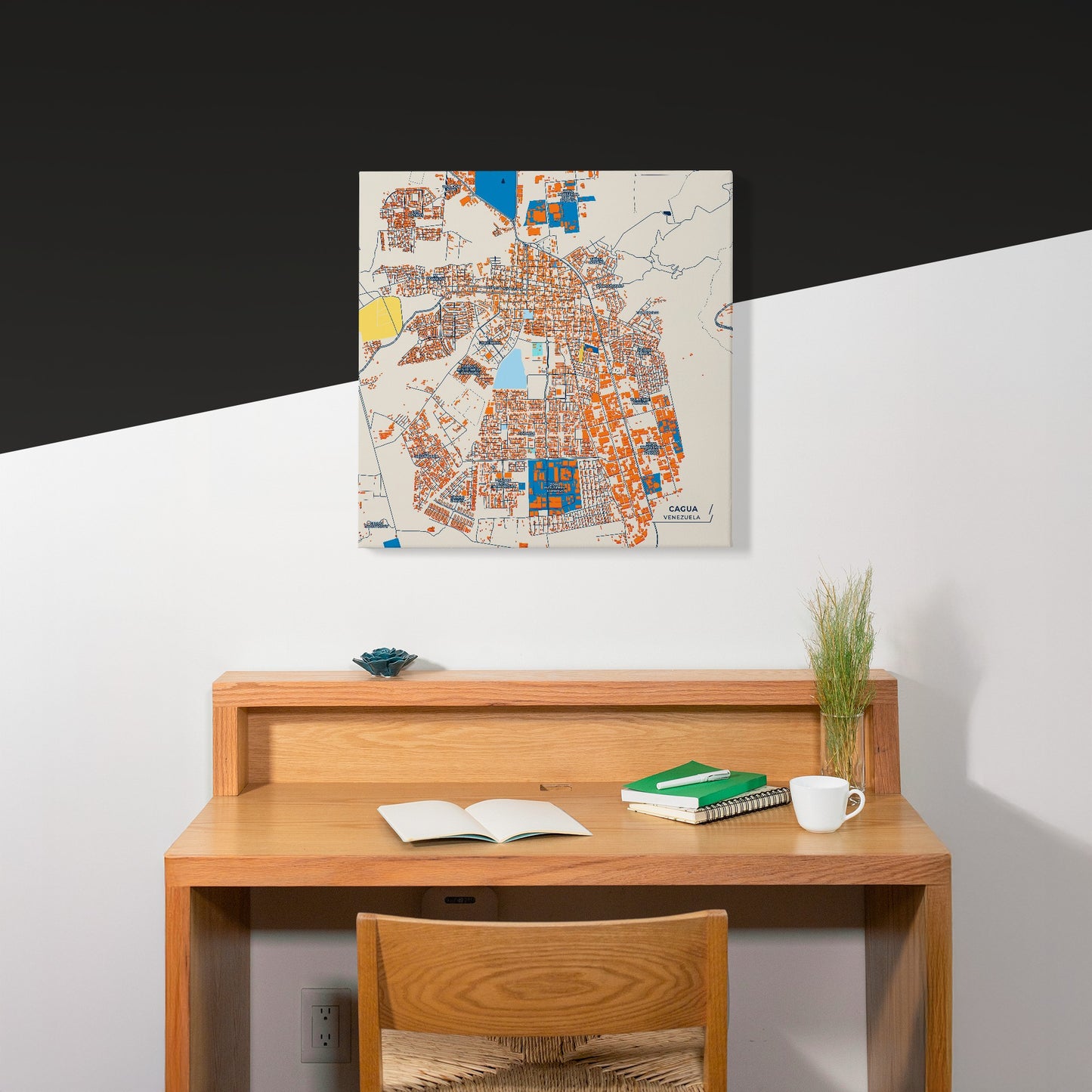 Cagua Venezuela Colorful City Map Canvas Print Scene
