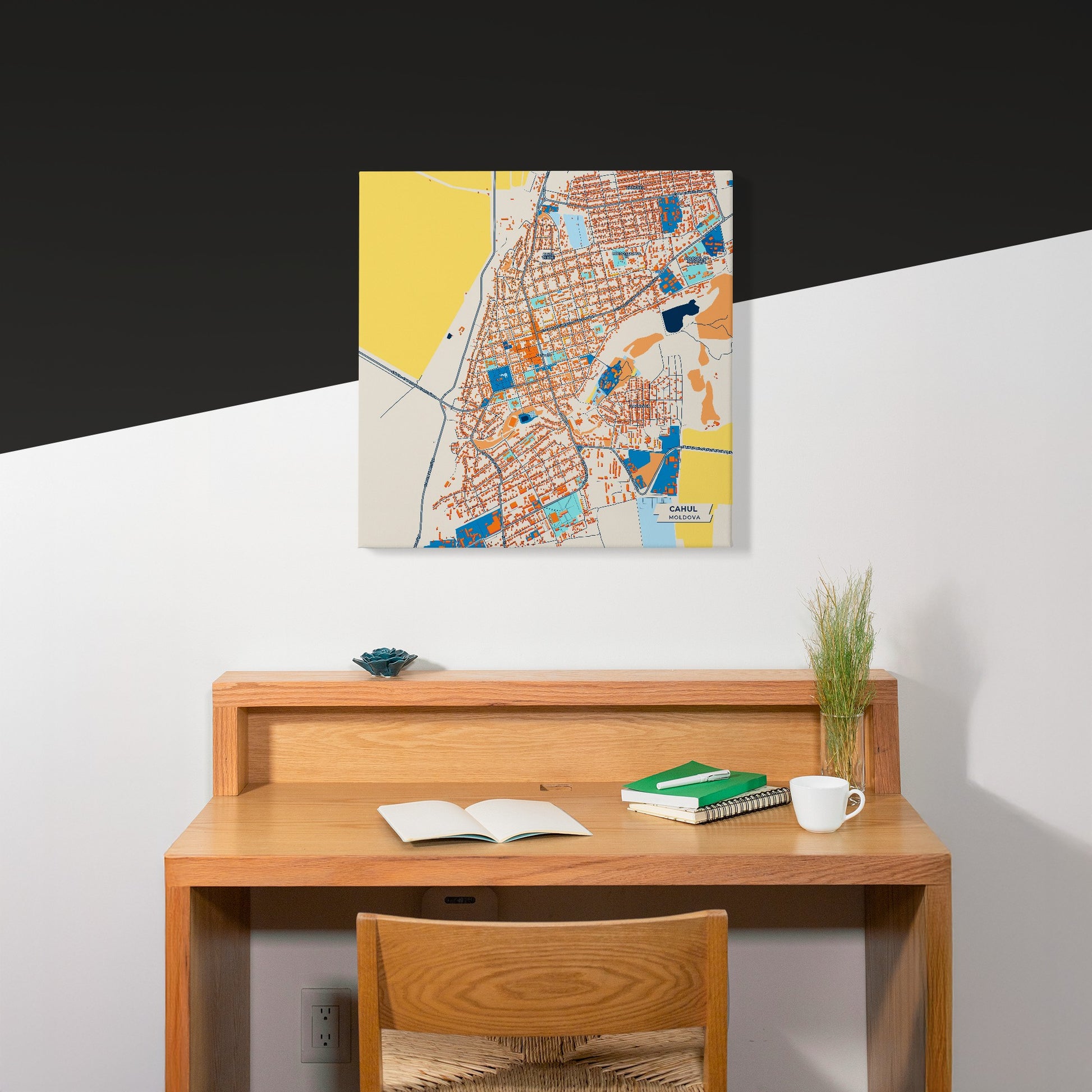 Cahul Moldova Colorful City Map Canvas Print Scene