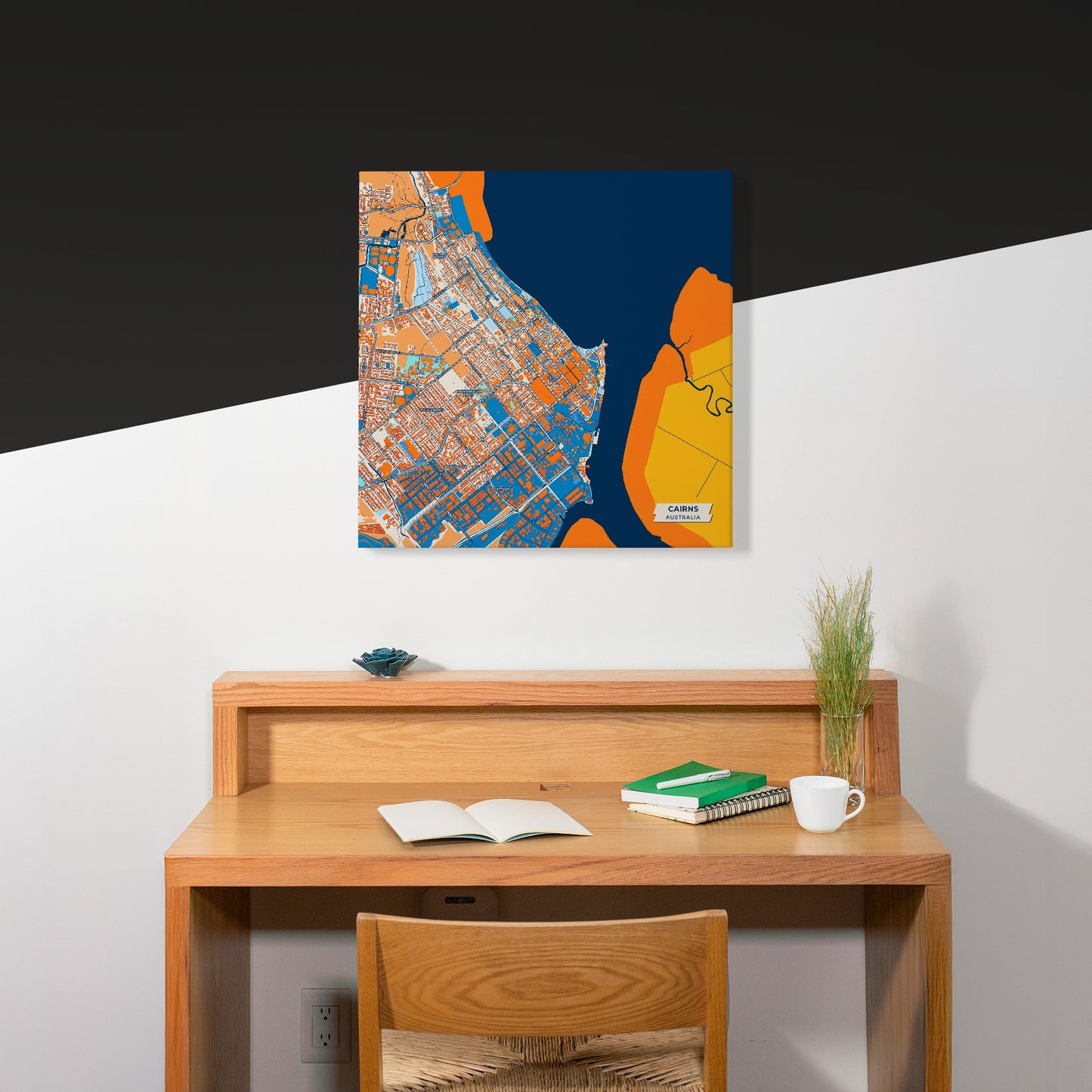 Cairns Australia Colorful City Map Canvas Print Scene
